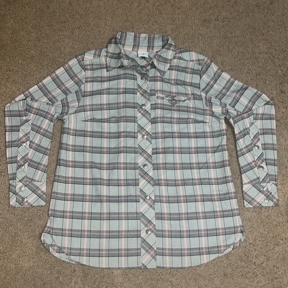 Cabi Hideout Shacket Shirt Jacket Fall 24 Plaid Cheer Small - Picture 3 of 9